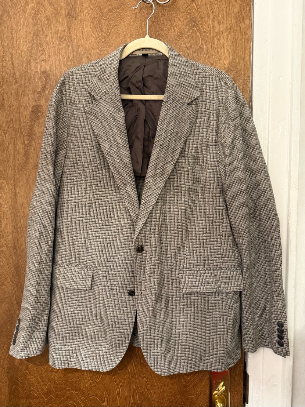 Men's J.Crew lightweight patterned  Blazer - black tan light blue